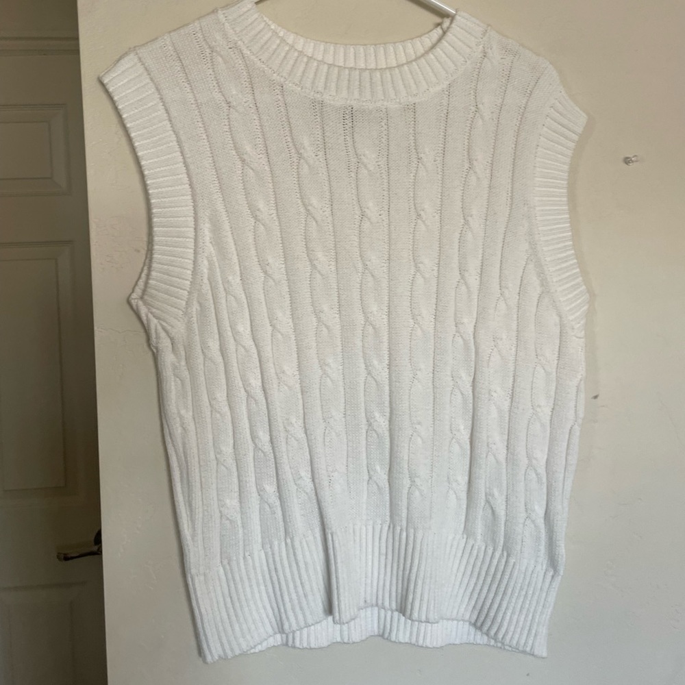 White Knit Sweater Vest